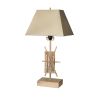 26 Inch Modern Accent Table Lamp, Metal And Acrylic Frame, Champagne Gold