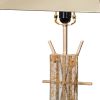 26 Inch Modern Accent Table Lamp, Metal And Acrylic Frame, Champagne Gold