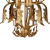 20 Inch Luxury Grade 3 Light Chandelier, Acanthus Leaf, Metal Gold Finish
