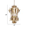 20 Inch Luxury Grade 3 Light Chandelier, Acanthus Leaf, Metal Gold Finish